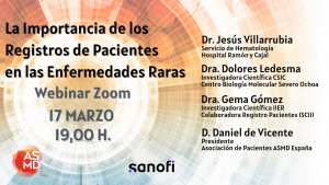 Webinar Paciente Experto Paciente Empoderado. "La Importancia de los Registros de Pacientes en las Enfermedades Raras"
